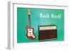 Guitar & Amp - Rock Hard!-null-Framed Art Print