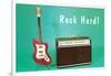 Guitar & Amp - Rock Hard!-null-Framed Art Print