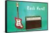 Guitar & Amp - Rock Hard!-null-Framed Stretched Canvas