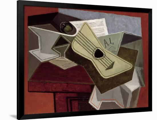 Guitar and Newspaper, 1925-Juan Gris-Framed Giclee Print