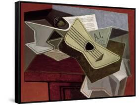 Guitar and Newspaper, 1925-Juan Gris-Framed Stretched Canvas