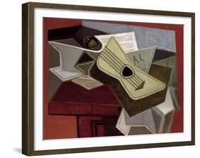 Guitar and Newspaper, 1925-Juan Gris-Framed Giclee Print