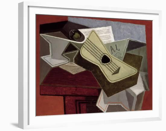 Guitar and Newspaper, 1925-Juan Gris-Framed Giclee Print