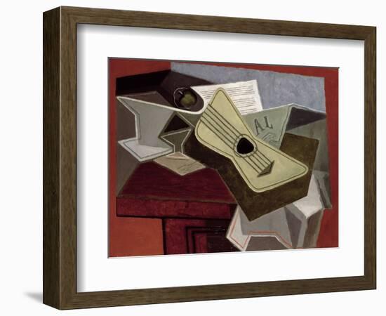 Guitar and Newspaper, 1925-Juan Gris-Framed Giclee Print