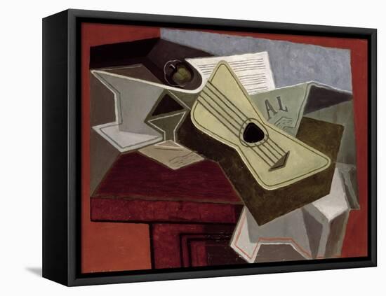 Guitar and Newspaper, 1925-Juan Gris-Framed Stretched Canvas