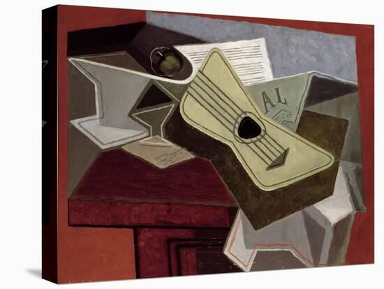 Guitar and Newspaper, 1925-Juan Gris-Stretched Canvas