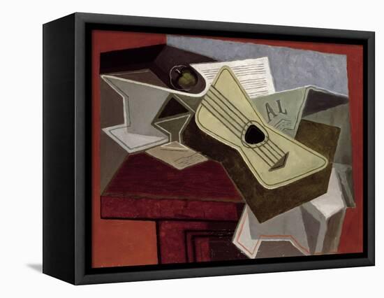 Guitar and Newspaper, 1925-Juan Gris-Framed Stretched Canvas