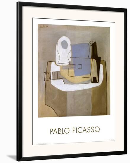 Guitar, Bottle and Fruit Bowl, c.1921-Pablo Picasso-Framed Art Print