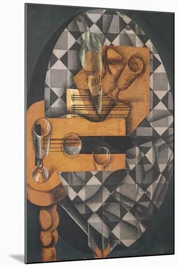 Guitar, Bottle, and Glass, 1914-Juan Gris-Mounted Giclee Print