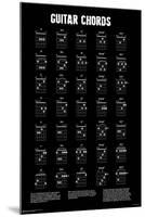 Guitar Chords B/W-null-Mounted Standard Poster