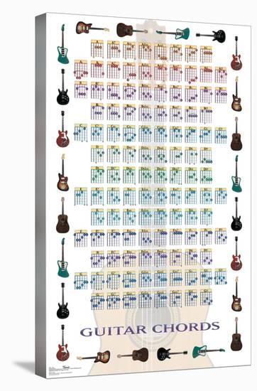 Guitar Chords II - Learn to Play Guitar-Trends International-Stretched Canvas