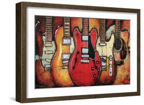 Guitar Collage-Bruce Langton-Framed Art Print