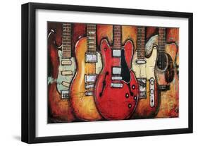 Guitar Collage-Bruce Langton-Framed Art Print