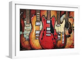 Guitar Collage-Bruce Langton-Framed Art Print