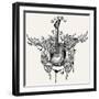 Guitar Emblem-Alex_Bond-Framed Art Print