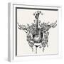 Guitar Emblem-Alex_Bond-Framed Art Print