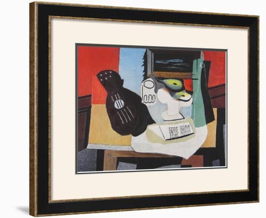 Guitar, Glass and Fruit-Pablo Picasso-Framed Art Print