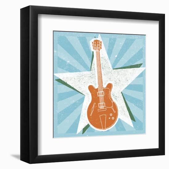 Guitar No. 2 Carnival Style-John W^ Golden-Framed Art Print