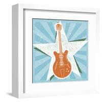 Guitar No. 2 Carnival Style-John W^ Golden-Framed Art Print