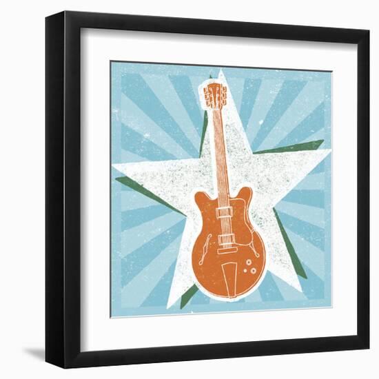 Guitar No. 2 Carnival Style-John W^ Golden-Framed Giclee Print