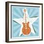 Guitar No. 2 Carnival Style-John W Golden-Framed Giclee Print