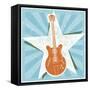 Guitar No. 2 Carnival Style-John W Golden-Framed Stretched Canvas