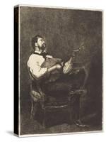 Guitar Player , 1861-Francois Bonvin-Stretched Canvas