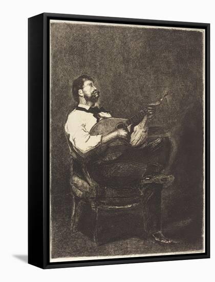 Guitar Player , 1861-Francois Bonvin-Framed Stretched Canvas