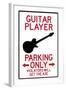 Guitar Player Parking Only Plastic Sign-null-Framed Art Print