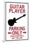 Guitar Player Parking Only Plastic Sign-null-Framed Art Print