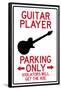 Guitar Player Parking Only Sign Poster-null-Framed Poster