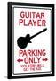 Guitar Player Parking Only Sign Poster-null-Framed Poster