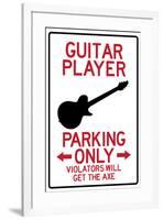 Guitar Player Parking Only-null-Framed Art Print