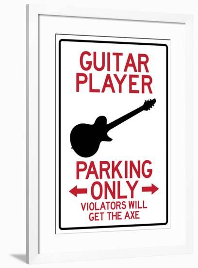 Guitar Player Parking Only-null-Framed Art Print