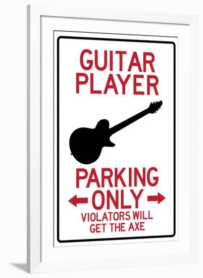 Guitar Player Parking Only-null-Framed Art Print