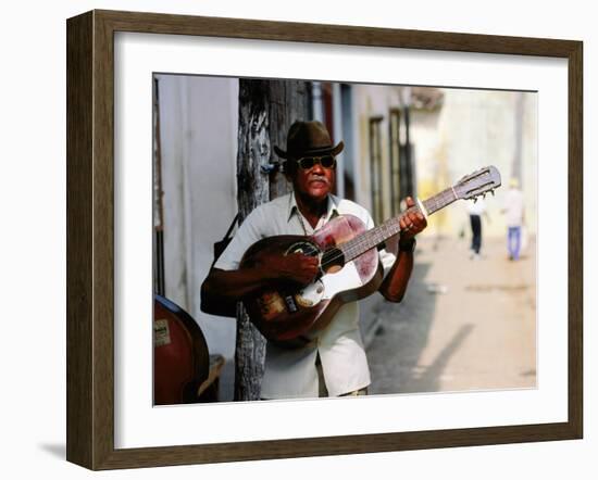 Guitar-Playing Troubador, Trinidad, Sancti Spiritus, Cuba-Christopher P Baker-Framed Photographic Print