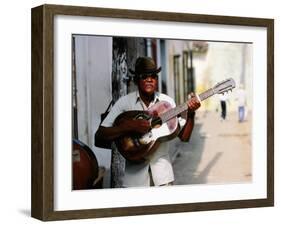 Guitar-Playing Troubador, Trinidad, Sancti Spiritus, Cuba-Christopher P Baker-Framed Photographic Print