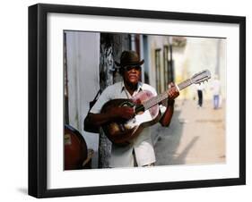 Guitar-Playing Troubador, Trinidad, Sancti Spiritus, Cuba-Christopher P Baker-Framed Photographic Print