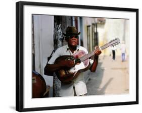 Guitar-Playing Troubador, Trinidad, Sancti Spiritus, Cuba-Christopher P Baker-Framed Photographic Print