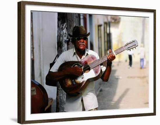 Guitar-Playing Troubador, Trinidad, Sancti Spiritus, Cuba-Christopher P Baker-Framed Photographic Print