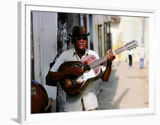 Guitar-Playing Troubador, Trinidad, Sancti Spiritus, Cuba-Christopher P Baker-Framed Photographic Print