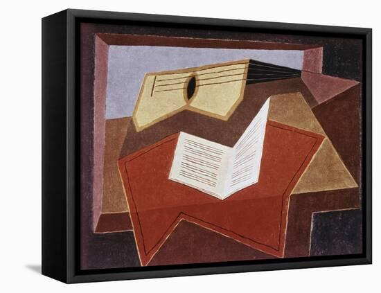 Guitar with Sheet of Music-Juan Gris-Framed Stretched Canvas