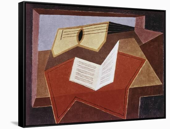 Guitar with Sheet of Music-Juan Gris-Framed Stretched Canvas