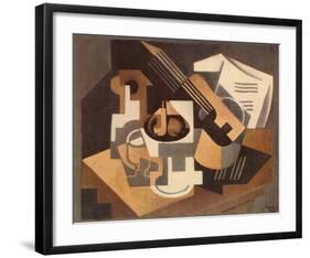 Guitare et Compotier sur une Table, c.1918-Juan Gris-Framed Art Print