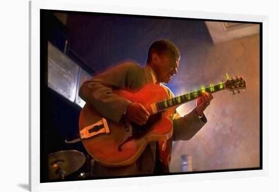 Guitarist Mark Whitfield Playing Large Guitar at MK's-Ted Thai-Framed Photographic Print