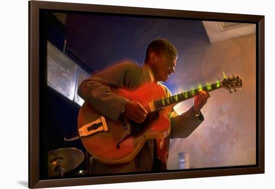 Guitarist Mark Whitfield Playing Large Guitar at MK's-Ted Thai-Framed Photographic Print