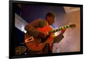 Guitarist Mark Whitfield Playing Large Guitar at MK's-Ted Thai-Framed Photographic Print