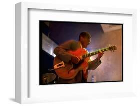 Guitarist Mark Whitfield Playing Large Guitar at MK's-Ted Thai-Framed Photographic Print