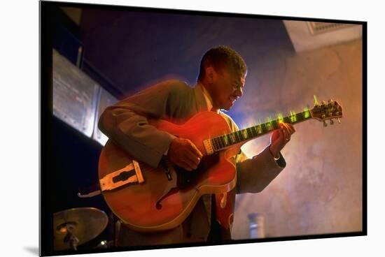 Guitarist Mark Whitfield Playing Large Guitar at MK's-Ted Thai-Mounted Premium Photographic Print