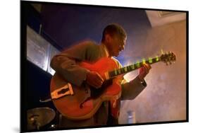 Guitarist Mark Whitfield Playing Large Guitar at MK's-Ted Thai-Mounted Premium Photographic Print